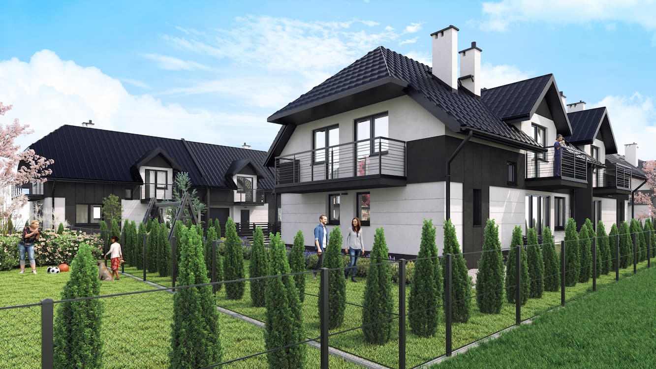 Zabudowa bliźniacza - domy jednorodzinne w Tyńcu, projekt SARTR PROJEKT